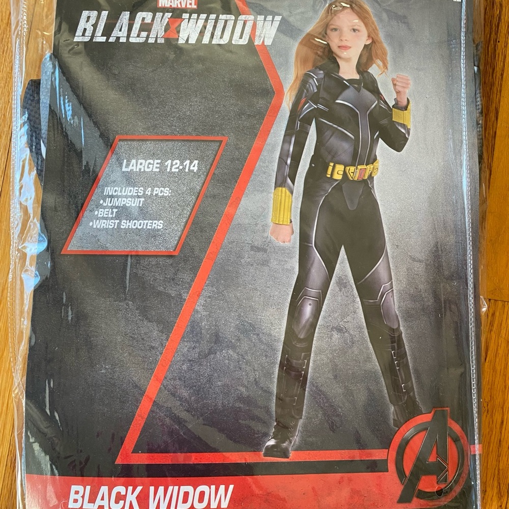 NEW Girls Black Widow Costume Sz 12-14